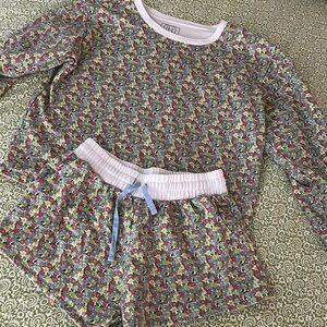 Floral Cotton Long Sleeve Top in Multi-Color